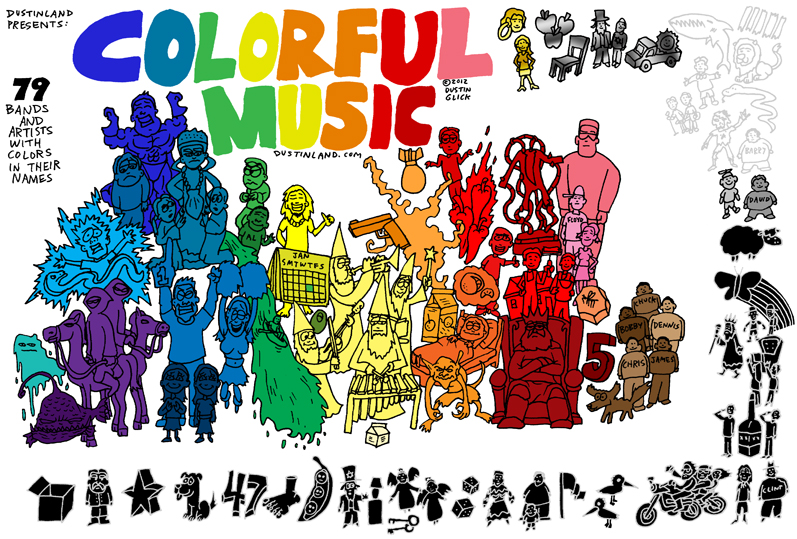 dustinland color bands music comic