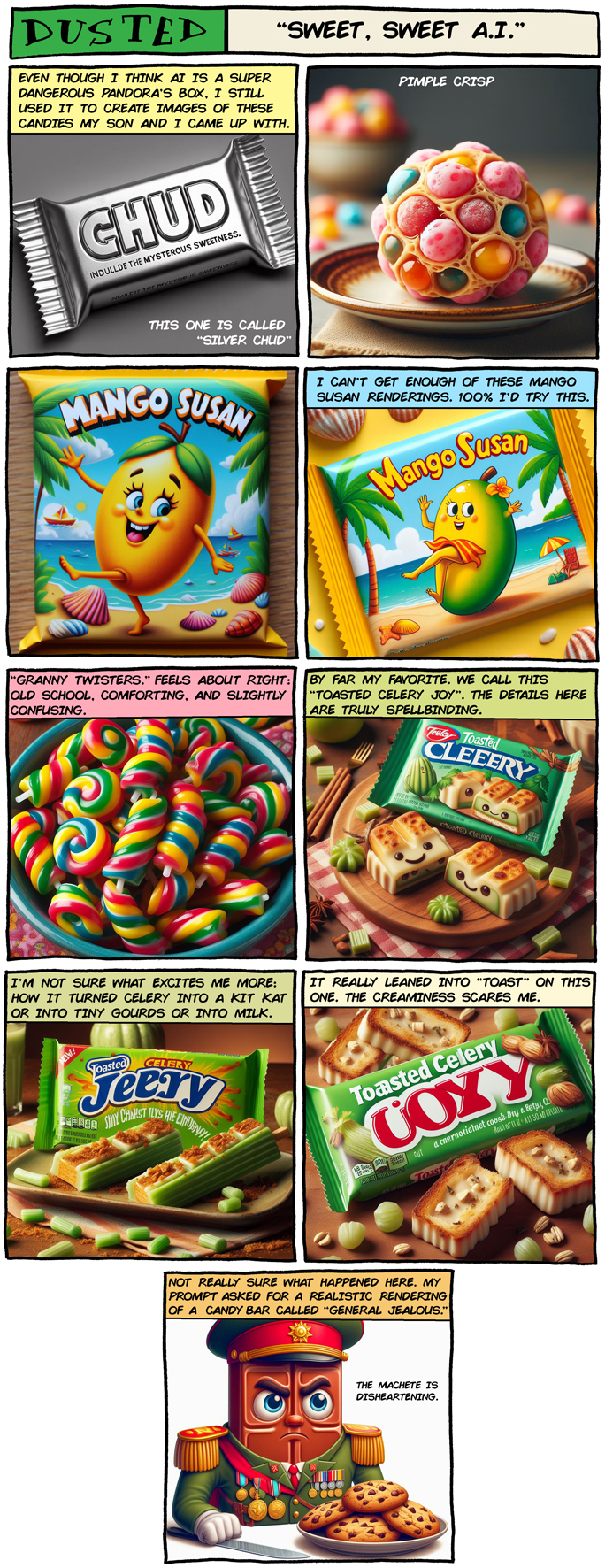 dustinland AI candy comic