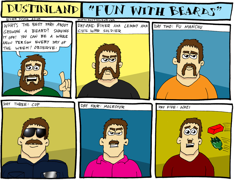 dustinland beard shave comic