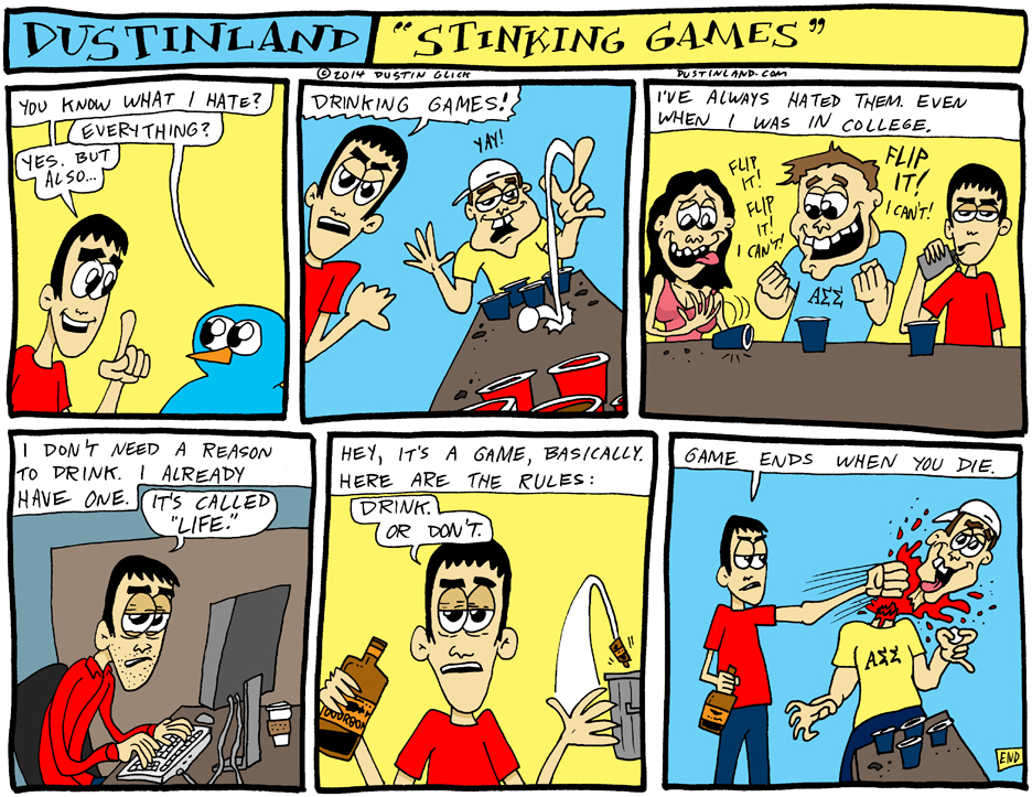 dustinland drinking games comic