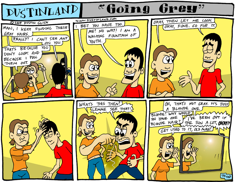 dustinland comic strip gray hair