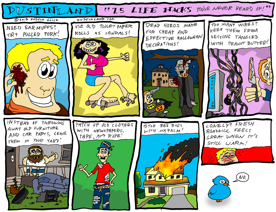 dustinland life hacks comic