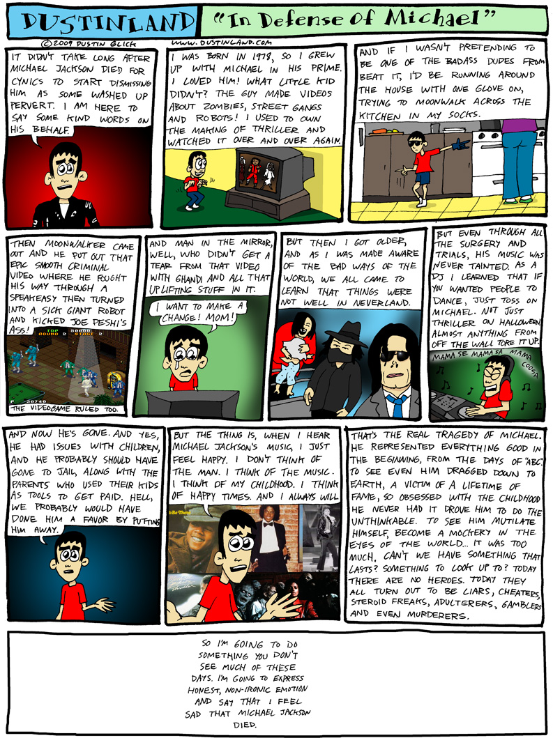 dustinland comic strip cartoon michael jackson