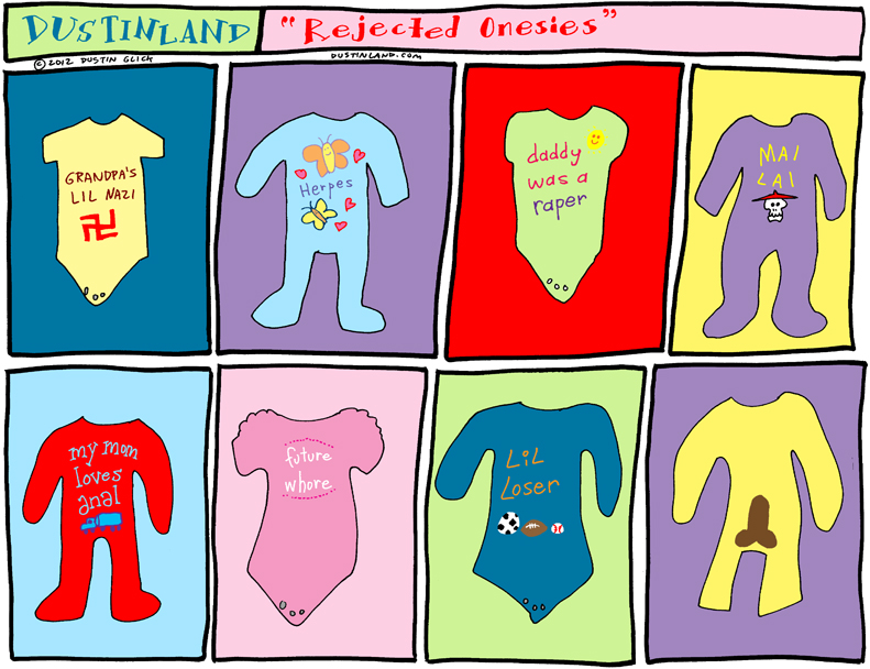 dustinland comic rejected onesies