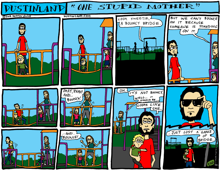 dustinland park bridge playground comic