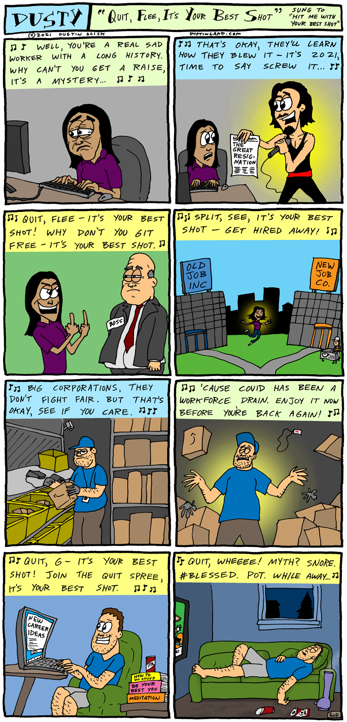 dustinland quit flee great resignation comic