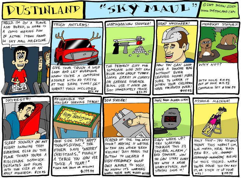 dustinland comic cartoon sky mall