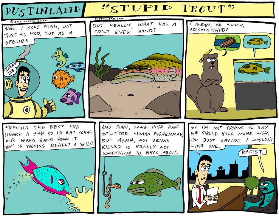 dustinland trout fish comic
